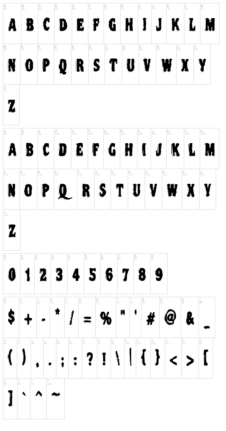 VTC Night of the dead corrupt font map